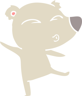 Düz renkli çizgi film ıslık çalan ayı insan tarafından çizilmiş.