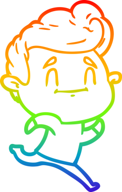 Gökkuşağı gradyan çizgi çizimi bir insan tarafından çizilmiş bir çizgi film adamı