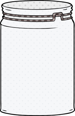 Bir insan tarafından çizilmiş boş cam kavanoz.