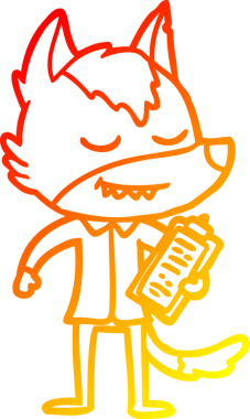 Bir insan tarafından çizilmiş notlarla dost bir kurdun sıcak çizgi çizimi.