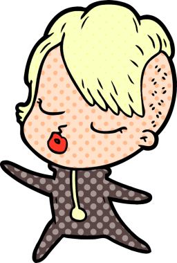 Bir insan tarafından çizilmiş güzel hippi kız.