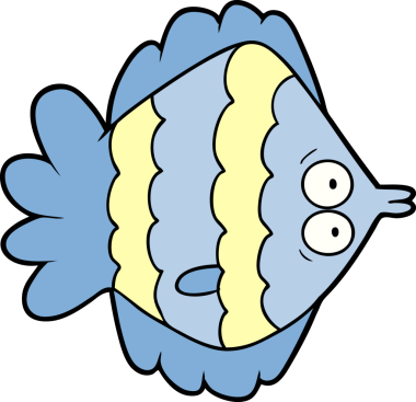 bir insan tarafından çizilmiş karikatür düz balık