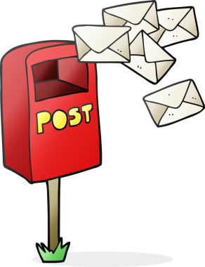 Bir insan tarafından çizilmiş karikatür posta kutusu