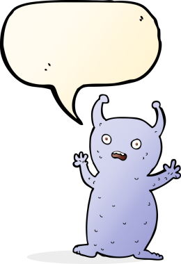 Bir insan tarafından çizilmiş komik küçük uzaylı çizgi filmi.