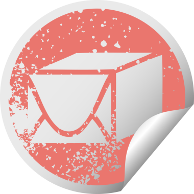 Bir insan tarafından çizilmiş bir kağıt parselinin çizilmiş dairesel soyma etiketi.