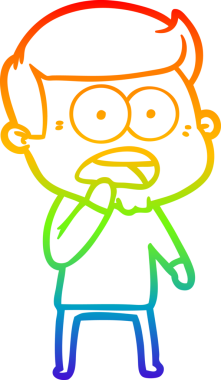 gökkuşağı gradyanı çizimi bir insan tarafından çizilmiş şok bir adam