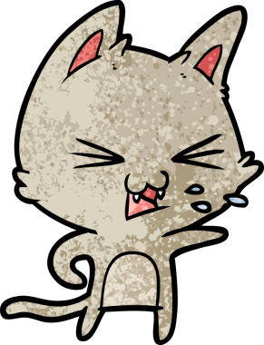 Bir insan tarafından çizilmiş kedi tıslaması.