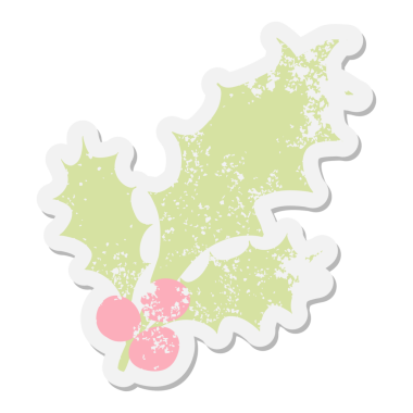 Holly bir insan tarafından çizilmiş grunge sticker bırakıyor.