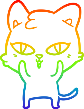 gökkuşağı gradyanı çizimi bir insan tarafından çizilmiş çizgi film kedisi