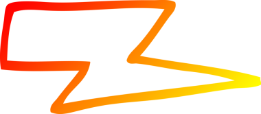 Bir insan tarafından çizilmiş çizgi film yıldırımının sıcak çizgi çizimi