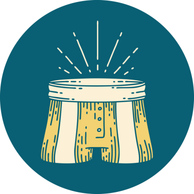 Bir insan tarafından çizilmiş dövme tarzı şort ikonu