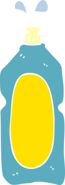 Bir insan tarafından çizilen temizlik ürününün düz renk çizimi