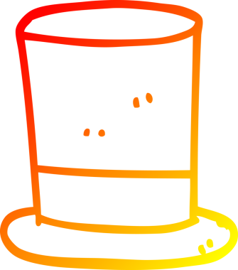 Bir insan tarafından çizilmiş bir çizgi film silindir şapkasının sıcak çizgi çizimi