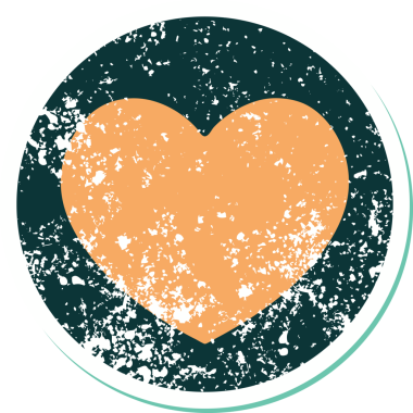 Bir insan tarafından çizilmiş bir kalbin sembolik dövmesi.