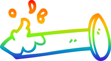 gökkuşağı gradyan çizimi bir insan tarafından çizilmiş kanlı bir çivi