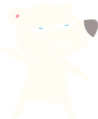 kızgın ayı kutup ayısı düz renkli çizgi film bir insan tarafından çizilmiş