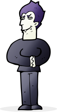 Bir insan tarafından çizilmiş bir vampir çizgi filmi.