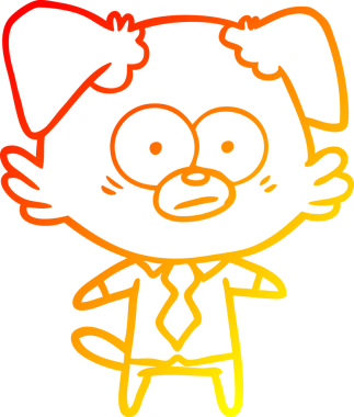 Bir insan tarafından çizilmiş sinirli bir köpek patronunun sıcak çizgi çizimi