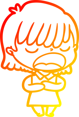 Bir insan tarafından yüksek sesle çizilmiş bir çizgi film kadını çizimi.