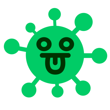 Bir insan tarafından çizilmiş boş göz virüsü.