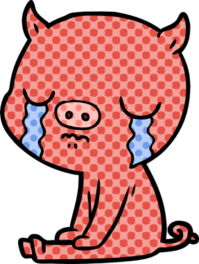 Bir insan tarafından çizilmiş domuz ağlaması.