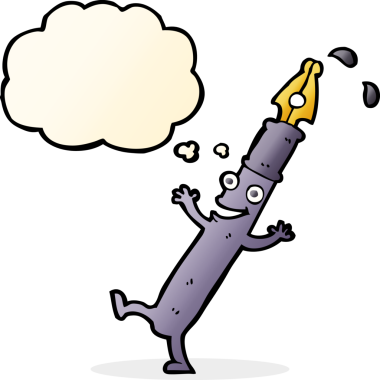 Bir insan tarafından çizilmiş düşünce balonlu kalem karakteri.