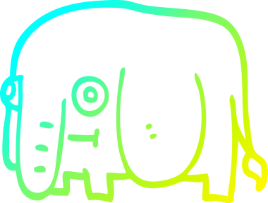 Bir insan tarafından çizilmiş bir karikatür fili çizimi