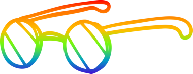 gökkuşağı gradyan çizgi çizimi bir insan tarafından çizilmiş yuvarlak gözlük