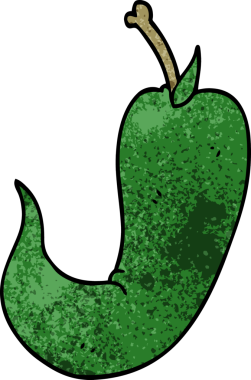 Bir insan tarafından çizilmiş kırmızı biber karalaması.