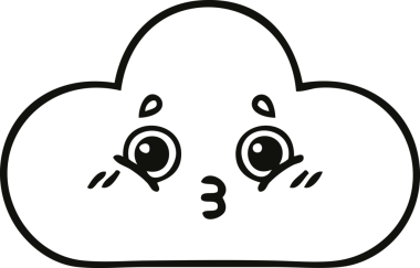 Bir insan tarafından çizilmiş bir bulutun çizgi çizimi