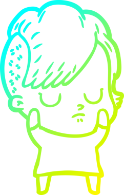 Bir insan tarafından çizilmiş bir karikatür kadın çizimi.