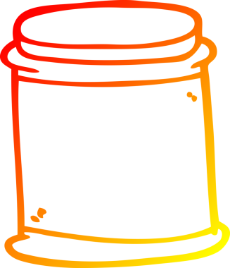 Bir insanın çizdiği karikatür vitamin kaplarının sıcak gradyan çizimi