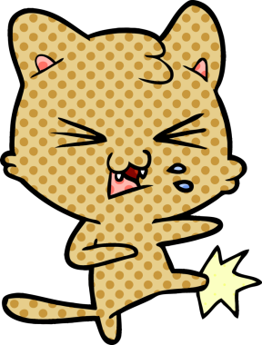 Bir insan tarafından çizilmiş kedi tıslaması.