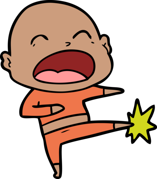 bir insan tarafından çizilmiş kel bir adam.