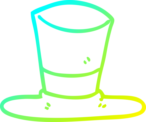 Bir insan tarafından çizilmiş bir şapkanın soğuk gradyan çizgisi.