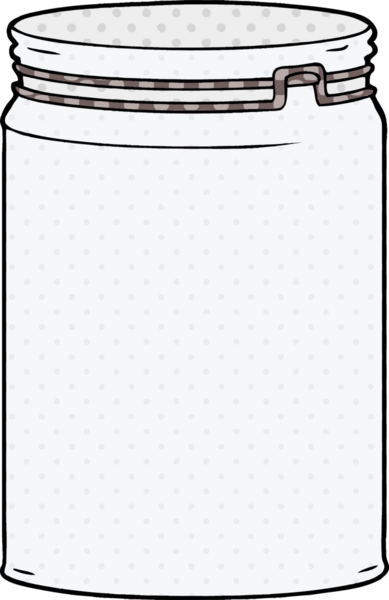 Bir insan tarafından çizilmiş boş cam kavanoz.