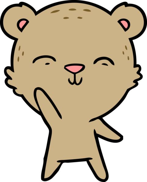 Bir insan tarafından çizilmiş mutlu çizgi film ayısı.