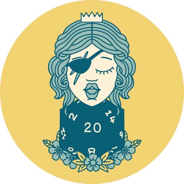 Bir insan tarafından çizilmiş 20 zarlı insan düzenbazının simgesi.