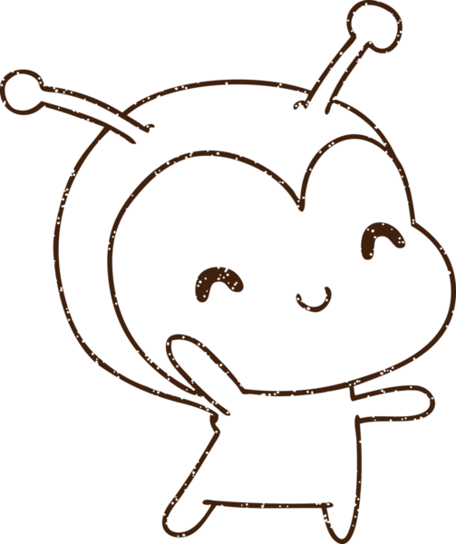 Bir insan tarafından çizilen Mutlu Uzaylı Kömürü