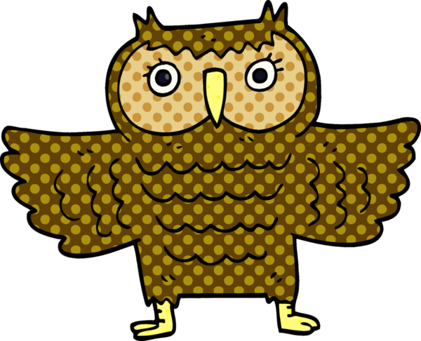 bir insan tarafından çizilmiş kanatlı karalama baykuşu.