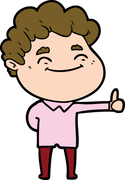 Bir insan tarafından çizilmiş çizgi film dostu bir adam.