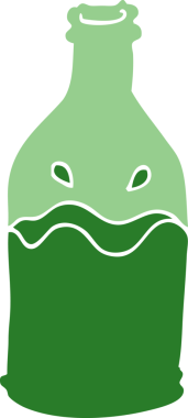 Bir insan tarafından çizilmiş yeşil karalama şişesi