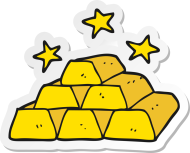 Bir insan tarafından çizilmiş altın çizgi film etiketi.