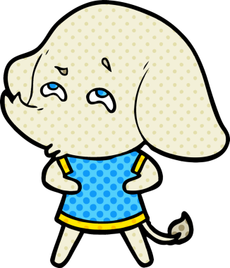 Bir insan tarafından çizilmiş karikatür fili