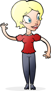 Bir insan tarafından çizilmiş karikatür kadın.