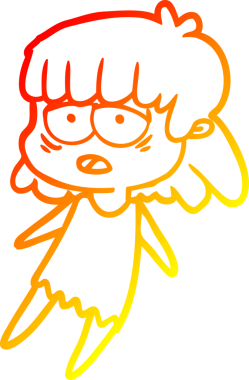 Bir insan tarafından çizilmiş, karikatür çizen, yorgun bir kadın.