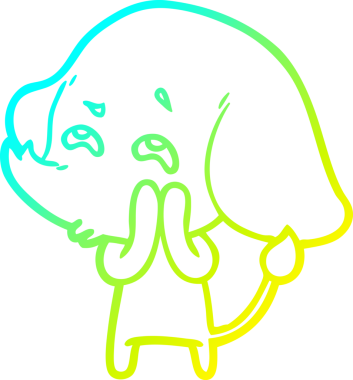 Bir insanın çizdiği karikatür fili çizimi.