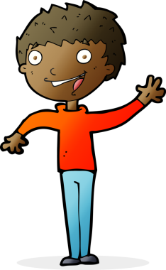 Bir insan tarafından çizilmiş mutlu çocuk çizimi.