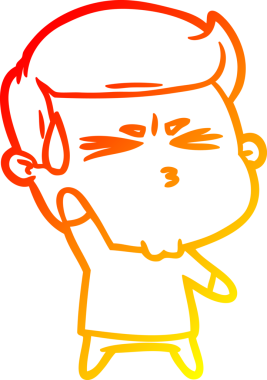 Bir insan tarafından çizilmiş mutlu bir adamın çizgi çizimi.