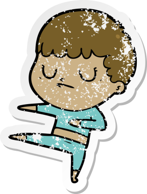 Bir insan tarafından çizilmiş huysuz bir çocuğun sıkıntılı çıkartması.